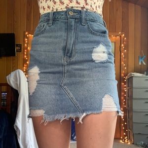 hollister denim skirt size 0 ultra high waisted